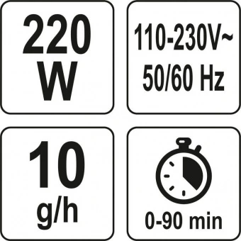 YATO Генератор озону YATO мережевий 230В , 220 Вт, продукт.- 10 гр/год | YT-73350