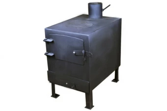 Печка-буржуйка с варочной поверхностью на дровах 7кВт, 496х346х667мм СИЛА