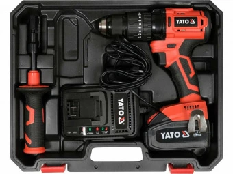 YATO Шуруповерт-дриль безщітков. акумул. Li-Ion YATO: U= 18 В, 3АГод, крутн.мом.- 75 Нм, патр Ø=1.5-