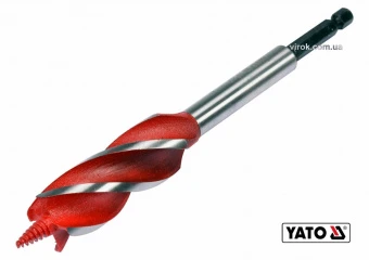 YATO Свердло по дереву YATO : Ø= 22 мм, L= 165 мм, HRC 40-45 з 4 пругами, HEX- 1/4"  | YT-44686