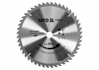 YATO Диск пиляльний победітовий по дереву YATO: 315х30х3.5х2.5 мм, 48 зубців, R.P.M до 4500 1/хв  | 