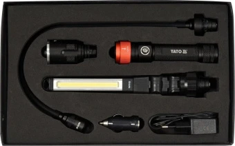 YATO Ліхтар з обладунками 3 в 1 YATO для ремонтних робіт з зарядним пристроєм, в футлярі  | YT-08521