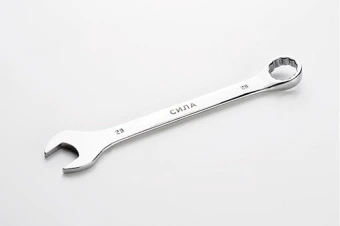 Ключ рожково-накидной полированный CrV 28мм СИЛА