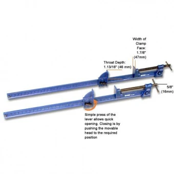 GROZ Струбцина I-образная с быстрозажимным механизмом 1950 мм, открытие 1800мм. IBC/T/6