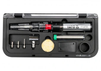 YATO Пальник газовий YATO (t=1300°С), фен (t=600°С) і паяльник (t=450 °С) з обладунками, 3 в 1  | YT