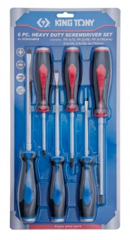 KING TONY Набор отверток 6 предметов, силовые, #14B2+14B1 | 30206AMRB
