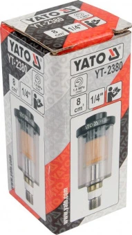 YATO Фільтр-сепаратор води пневматичний YATO, P ≤ 1.4 MPa, з'єднання Ø= 1/4"  | YT-2380