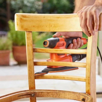 Шліфмашина вібраційна BLACK+DECKER, 200 Вт, 8000-13000 об/хв, вага 1.58 кг, пилозбірник | BEW200