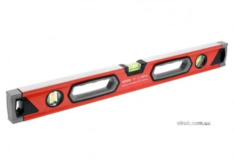 YATO Рівень алюмінієвий YATO : L= 60 см. 3 капсули, 2 ручки  | YT-30071