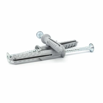 Распорный дюбель для быстрого монтажа 6х 60 бортик потай 100 шт // НЕЙЛОН