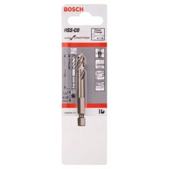 Свердло по металу 6х65 мм. HSS-Co 1/4", Bosch