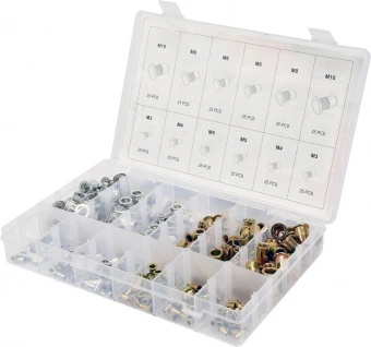 YATO Нітогайки сталеві і алюмінієві YATO з різними розмірами М3-М10, 300 шт. в футлярі  | YT-36480