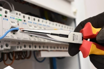 YATO Щипці електромонтажні подовжені півкруглі прямі YATO : L= 200 мм з ізоляцією 1000V  | YT-21155