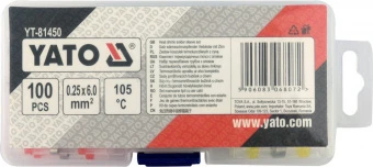 YATO Кембрики термоусадні при t≤ 105°C з припоєм YATO : для провідників 0.25-6 мм², 100 шт  | YT-814