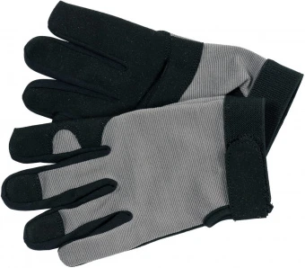 YATO Рукавиці робочі чорно-сірі YATO : для сенсорних екранів, штучна шкіра+бавовняний трикотаж, розм