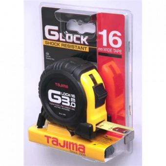 Рулетка строительная ударопрочная TAJIMA G-LOCK, GL16-30E-EUR - 3м×16мм