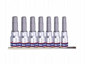 KING TONY Набор шестигранных насадок (бит) 1/4", шестигранных - H3-H10 (3-10 мм) | 2127PR