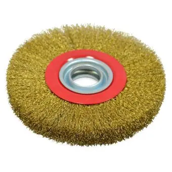 Щітка крацовка стовщена дискова, латунна, 200х32мм Spitce | 18-075