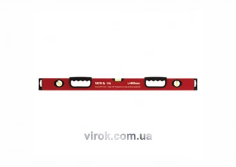 YATO Рівень алюмінієвий YATO : L= 80 см. 3 капсули, 2 ручки  | YT-3023