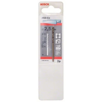 Свердло по металу Bosch HSS-Co, DIN 338 (2.5х30 мм) (2608585841)
