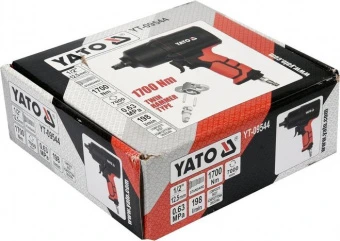 YATO Гайковерт ударний пневматичний YATO : квадрат 1/2", F=1700 Nm, 0.63 MPa,198 л/хв  | YT-09544