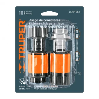 TRUPER CLICK-SET Набір перехідників садових, пластик 3/4"