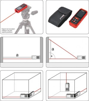 YATO Дальномір лазерний YATO, 10 режимів,з діапазоном 0.2- 60 м, похибка ±2 мм, 20 вимірів в памяті 