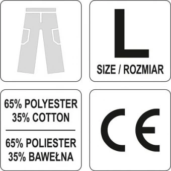 YATO Штани робочі YATO DAN : розм. L, (65% поліестер, 35% бавовна)  | YT-80287