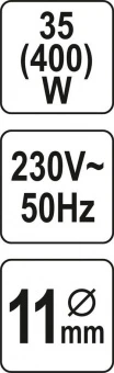YATO Пістолет клейовий мережевий YATO Ø=11 мм, P=35 (400) Вт. для стержнів  | YT-82401