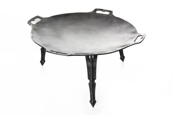 Сковорода туристическая с ручками 480мм толщина 4мм СИЛА