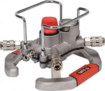 YATO Розподільник повітря пневматичний YATO : 4 канали, 2 з регуляцією, макс. тиск- 1.3 МПа, Ø=1/4" 