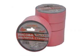 VIROK Малярна стрічка рисова 38мм х 20 м. (Гідростійка/ ідеальний край для фарбування). рожева  | 23
