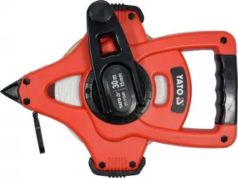 YATO Рулетка геодезична скловолоконна YATO : L= 30 м x 15 мм, ручне змотування  | YT-71540