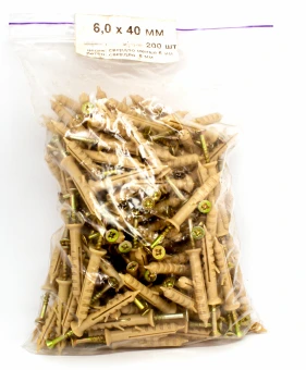 Распорный дюбель для быстрого монтажа 6х40 головка грибок 200 шт // 1000+1