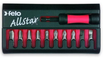 FELO Держатель бит магнитный с ограничителем + набор бит 10шт C 6.3. // 02090116