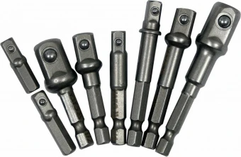 YATO Тримачі-адаптер торц. головок YATO з 6-гран. шпинделем, до квадр. 1/4,3/8,1/2", l= 25-72мм, 8шт