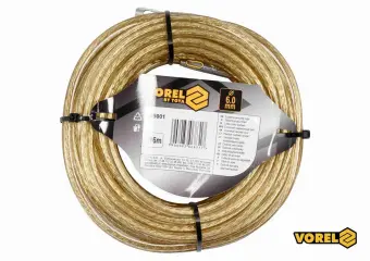 VOREL Трос сталевий з наконечниками для пломб : Ø6 мм x 16 м  | 85001
