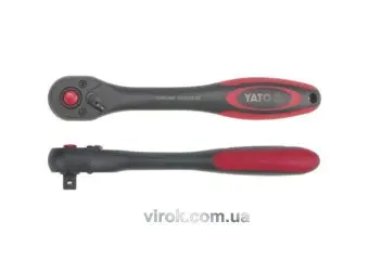 YATO Тріщатка YATO : квадрат 3/8", 72T, L= 202 мм, ручка покрита пластиком  | YT-0291