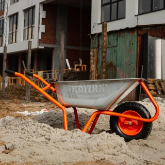 Будівельна тачка з посиленою рамою КВІТКА (90 л, 180 кг) (110-4001)