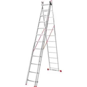 Драбина алюмінієва 3-х секційна Квітка PRO (3х12 сходинок) (110-9312)