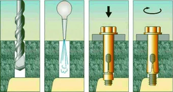 Анкер втулочный однораспорный с гайкой  8х 40