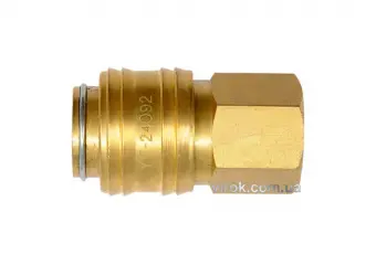 YATO Швидкознімне латунне з'єднання пневматичне YATO, Ø= 1/4" і внутр. різьбове Ø= 1/4"  | YT-24092