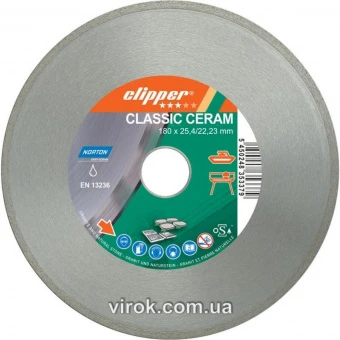 NORTON Диск алмазний по кераміці CLIPPER CLA CERAM; Ø= 180 x 25.4/22.23 мм | 70V021