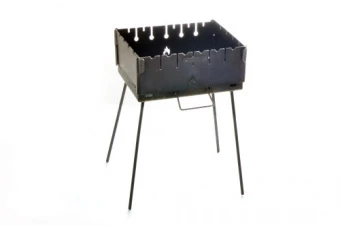 Мангал раскладной (кейс) толщина 3мм двухуровневый на 6 шампуров с чехлом и перчатками СИЛА