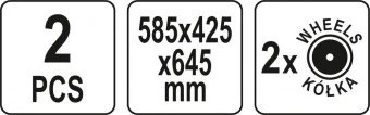 YATO Ящик для інструментів 2 секції YATO на 2-х колесах, 855х425х645 мм, з пластика, висувна ручка  