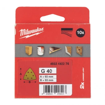 MILWAUKEE Шлифовальные листы премиум-класса HP 93 X 93 H&L GR 40 - 10 шт. | 4932492275