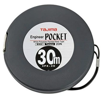 TAJIMA Рулетка инжинерная ENGINEER POCKET металлическая лента, пластиковый закрытый корпус, 30 м