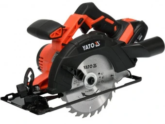 YATO Пила дискова ручна акумуляторна YATO Li-Ion, 18В, 2АГод для диска Ø=165/16мм з зарядн. пристроє