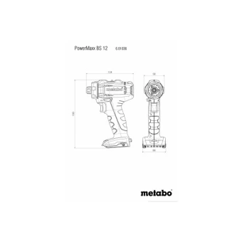 Акумуляторний дриль-шуруповерт Metabo PowerMaxx BS 12 (12 В, 40 Н*м, без АКБ) (601036890)