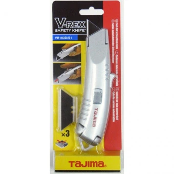 TAJIMA Нож V-REX трапеция с выдвижным лезвием серебристый алюминиевый корпус VR103S
